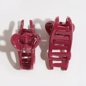 Ankara rote glänzende Herz Schleife Haarklammer, süße kleine Haarspange für Styling.
