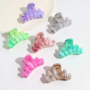 4cm small marbled hair claw clips sweet cute hair accessories for daily styling and half updos.