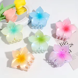 Frische Gradienten Blumen Haarklaue Stilvolle Kunststoff Blume Haarklammer Für Damen Vielseitiger Haarschmuck Für Täglich Dating Party Styling