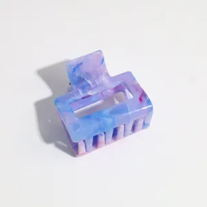 Blue pink marble small hair claw clip sweet cute half up hairstyle fashion hair accessory