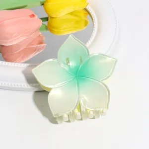 Verlauf grüne Blume Haarspange elegante süße Haaraccessoires für Frauen und Mädchen