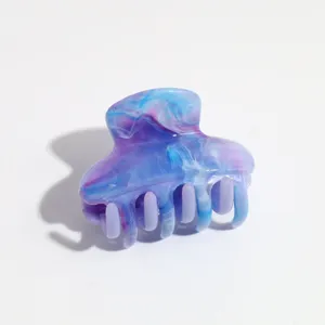 Blue and purple swirl hair claw clip 4cm small size sweet cute hair accessory for women daily wear