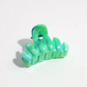 4cm Marbled Small Hair Claw Clip Sweet Cute Green Hair Accessories for Women Daily Styling
