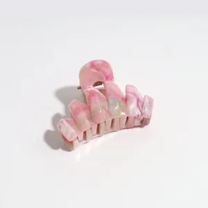 Small marble hair claw clip pink green 4cm cute sweet half up hair accessory for women daily wear