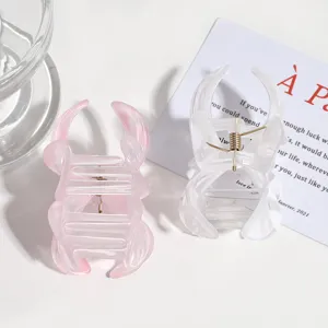 Korean style sweet gradient hair claw candy color hairpin elegant floral hair accessory for women