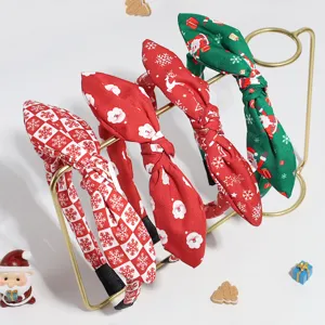 Ensemble serre-tête nœud Noël, joli bandeau tissu flocon de neige Père Noël pour fête