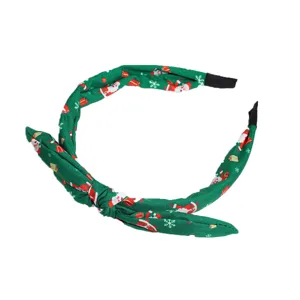 Bandeau de cheveux en tissu noué vert Santa flocon de neige joli accessoire de mode