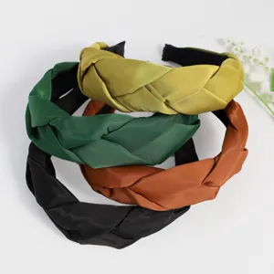 Fashion braided fabric headband set, elegant velvet hair accessories for women autumn winter.