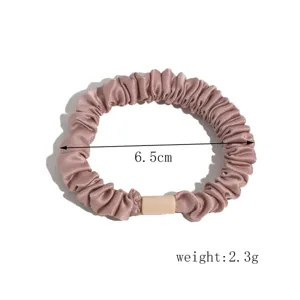 Chouchou cheveux en satin rose pour femmes attache queue de cheval elastique elegante
