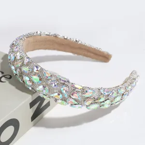 Baroque crystal headband for women, luxury sparkling rhinestone hair accessories for party.