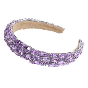 Gorgeous Baroque purple crystal rhinestone headband, luxury jeweled hair hoop for women.