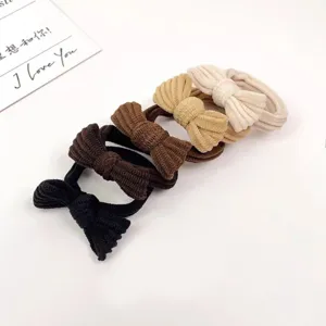 Ensemble d'élastiques à cheveux nœud, chouchous plissés élégants pour queues de cheval quotidiennes.