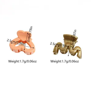 Detail view of cute mini hair claws showing size dimensions and weight specifications.