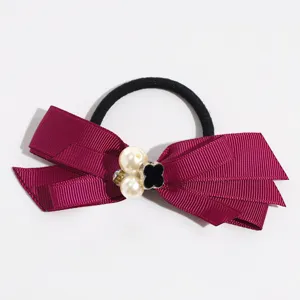 Korean style pearl woven hair tie elegant high elasticity hair rope women hair accessories