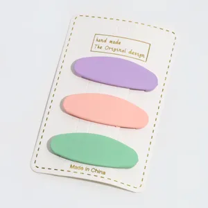 Sweet candy color oval hair clips set, cute pastel hairpins for daily styling and sweet look.