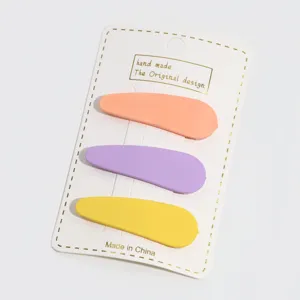 Sweet candy color cute hair clips set minimalist matte hairpin fringe side clip daily wear