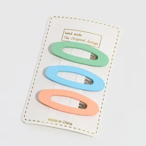 Candy color oval hair clips set sweet styling hair accessories for women and girls daily wear