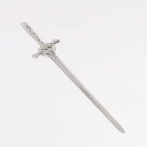Silver medieval sword hair stick metal dagger hair pin gothic retro hair styling accessory