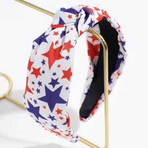 Damen rot weiß blau Stern Haarreif breiter Knoten Haarreif patriotische Festival Haarschmuck