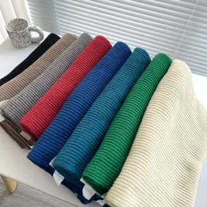 Sciarpa in maglia a costole tinta unita sciarpa calda invernale versatile morbida moda