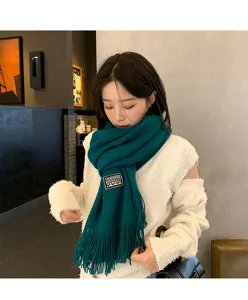 Women winter knitted scarf long tassel warm cozy neck wrap casual fashion stylish soft winter apparel