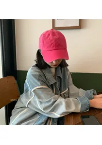 Women fashion pink baseball cap casual soft top curved brim hat for daily street wear style