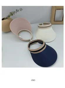 Women summer empty top straw sun hat casual beach sunshade visor hat stylish design