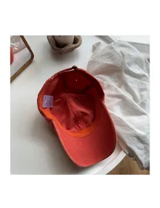 Washed solid color baseball cap, curved brim casual cotton hat for daily outdoor wear