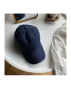 Washed solid color vintage baseball cap curved brim soft top casual dad hat for women