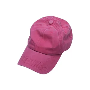 Washed solid color baseball cap women retro curved brim duck tongue hat casual soft top fashion cap