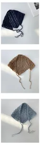 Schickes Häkel-Dreiecktuch retro hohles Haarband vielseitig gewebtes Halstuch für Damen neu