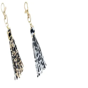 PU leather tassel keychain bag charm stylish DIY metal clasp accessory set decoration