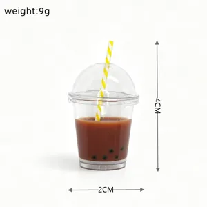 Mini tazza bubble tea portachiavi resina accessorio ciondolo 4cm simpatico regalo