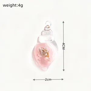 Pendentif coquillage lumineux DIY en résine acrylique pour chaîne de téléphone et boucles.