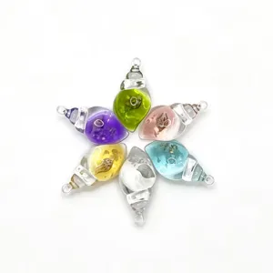 Pendentif coquillage lumineux, couleurs vives, accessoires de bijoux DIY en acrylique détails.