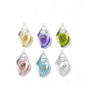 Pendentif coquillage en résine transparente accessoires bijoux DIY pour chaîne de téléphone.