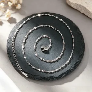 Élégant collier ras du cou en acier inoxydable argenté présenté en spirale soignée