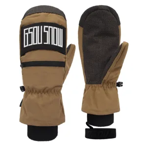 Waterproof and insulated winter ski mittens for snowboarding with GSOUSNOW logo