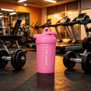 Cute mini sports shaker bottle keychain, fitness pendant bag charm gift for gym lovers.