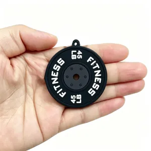 Mini Barbell Plate Pendant Detail View Gym Backpack Hanging Ornament Fitness Accessory