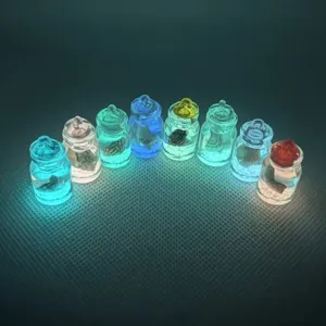Creative glowing drifting bottle keychain pendant, mini ocean series DIY accessories.