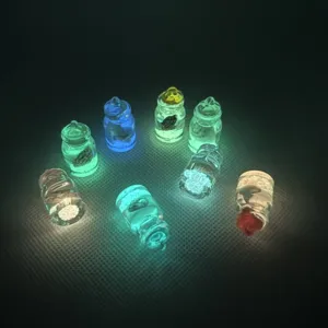 Luminous drifting bottle keychain DIY ocean series conch pendant glow in dark charm