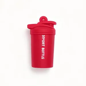 Mini sports shaker bottle keychain pendant fitness gym bag charm key ring accessory