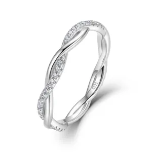 Elegante S925 zilveren getwiste moissaniet ring voor vrouwen schitterend sieraad.