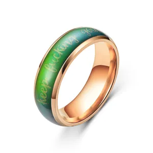 Edelstahl Temperatur Empfindlicher Farbwechsel Ring Inspirierend Keep Fucking Going Gravierter Bandring Für Herren Damen Geschenk