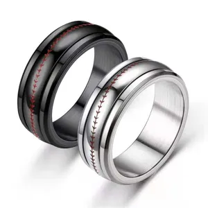 Men women stainless steel spinner ring couple titanium steel rings rotatable sports jewelry