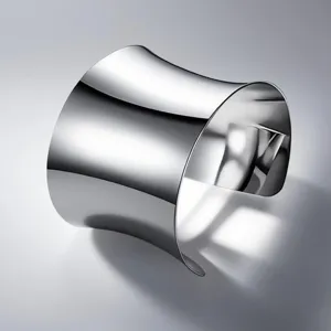 Silver wide metallic open cuff bracelet, minimalist polished fashion jewelry for women.