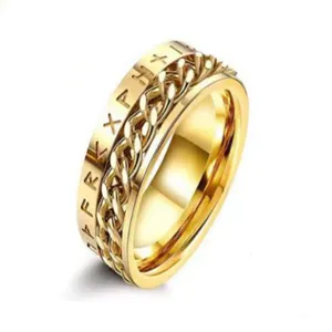 Herren Titanstahl Rotierender Ring Vintage Römische Ziffern Dekompression Kette Bandring Männlicher Mode Schmuck Geschenk
