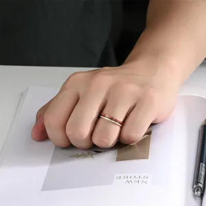 Minimalistischer 1mm dünner Titanstahl stapelbarer Ring für Damen Alltag Mode Schmuck
