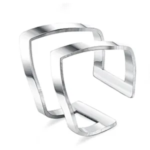 Minimalist open toe ring silver geometric metal adjustable fashion foot jewelry for women